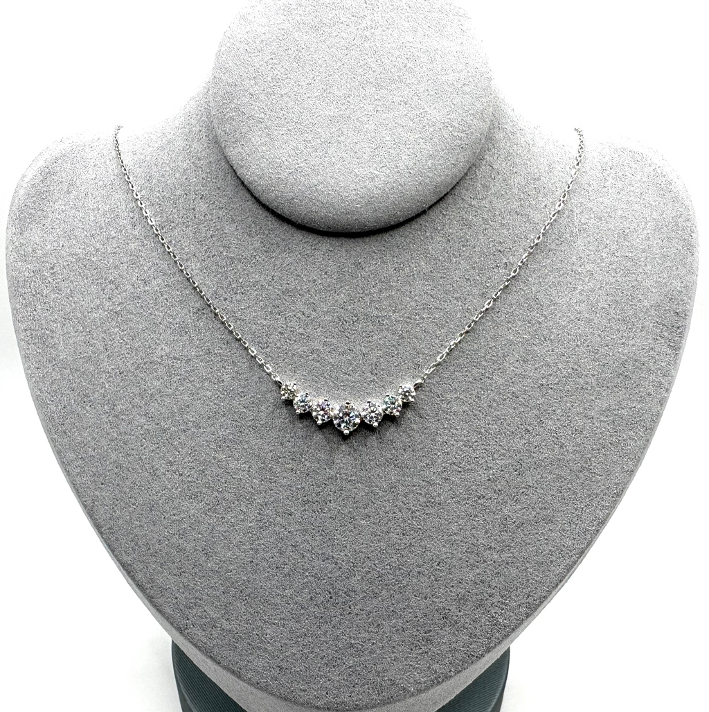1.7ct Graduated Moissanite Pendant Necklace