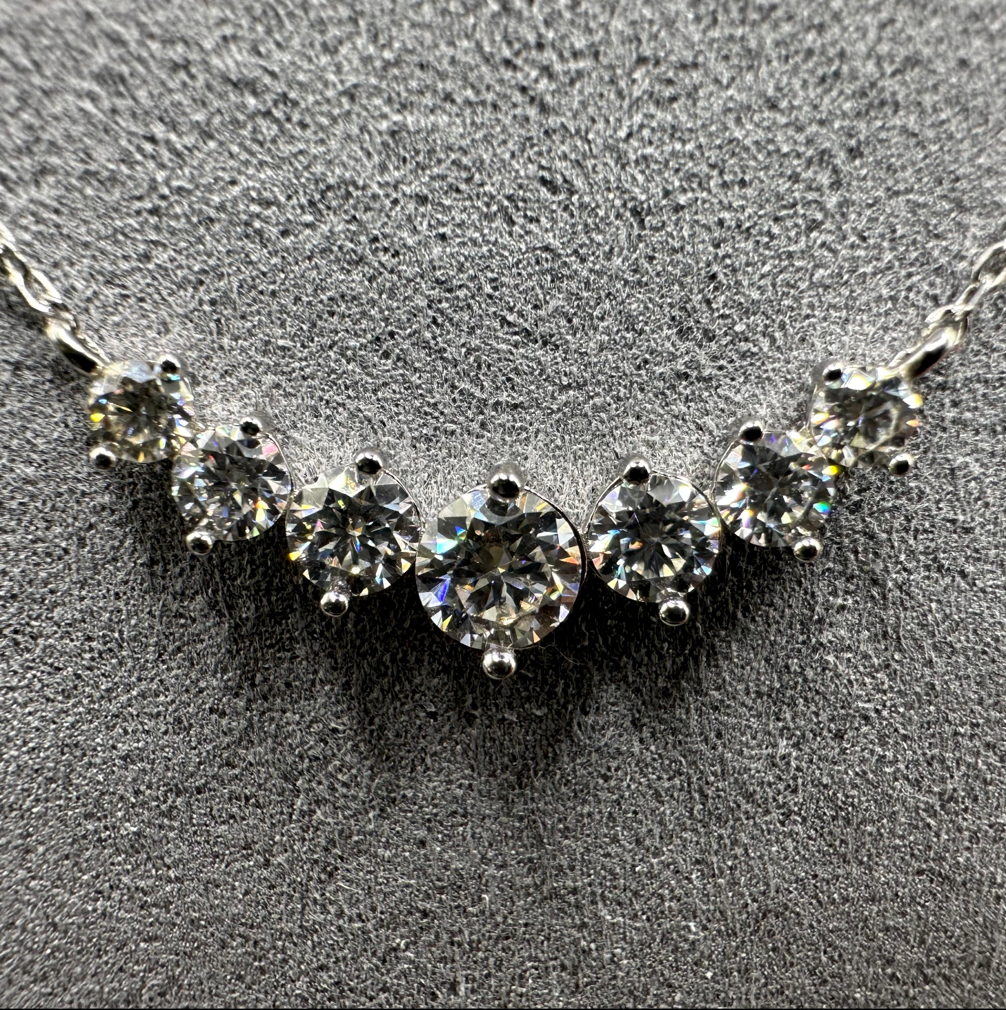 1.7ct Graduated Moissanite Pendant Necklace