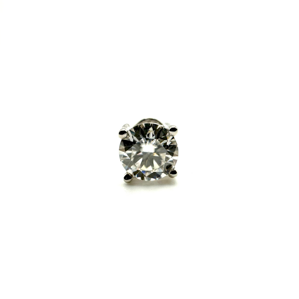 1ct Round Cut Four-Claw Moissanite Stud Earrings